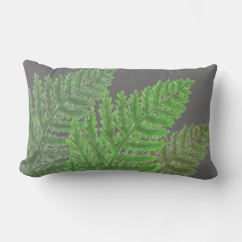 Moss Green Fern Lumbar Pillow