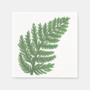 Moss Green Fern watercolor botanical Napkins