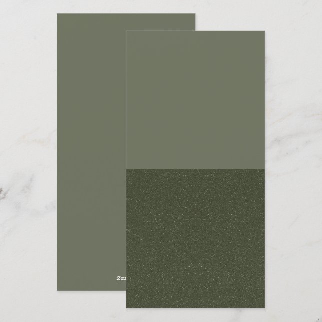Moss Green Flat Holiday Card – Half Texture Split (Front/Back)