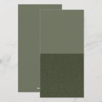 Moss Green Flat Holiday Card – Half Texture Split