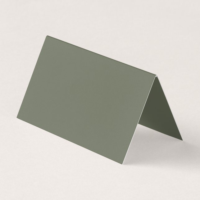 Moss Green Folded Business Card – Customizable (Front)