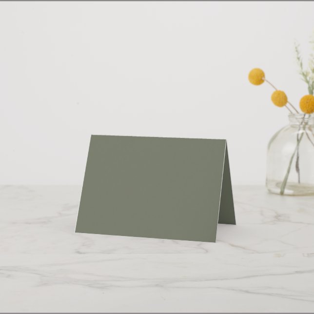 Moss Green Folded Thank You Card – Customizable (Front)