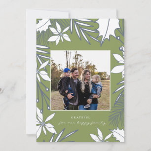 Moss Green Forever Grateful Family Photo Christmas