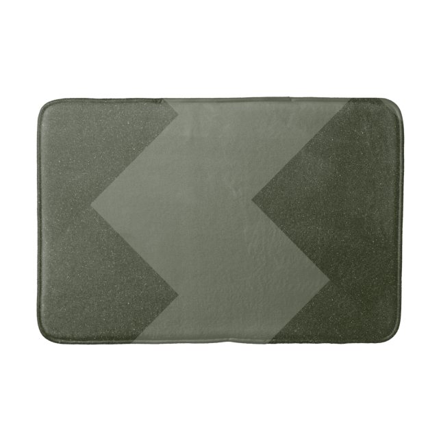 Moss Green Geometric Bath Mat (Front)