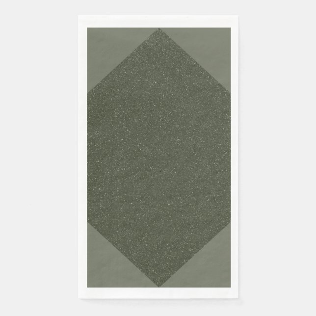 Moss Green Geometric Custom Napkin – Customizable (Front)