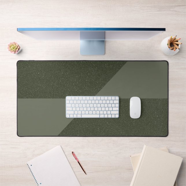 Moss Green Geometric Split Desk Mat – Customizable (Office 1)