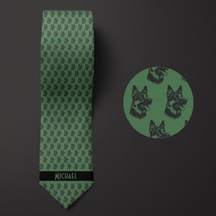 Moss Green German Shepherd Neck Tie