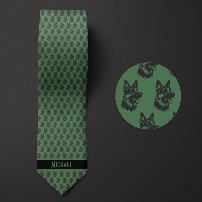Moss Green German Shepherd Neck Tie (Creator Uploaded)