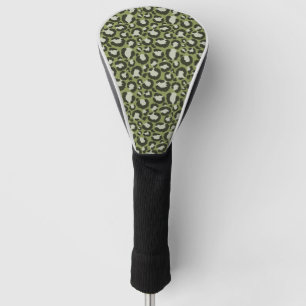 Moss Green Glamorous Leopard Spots Animal Print Golf Head Cover
