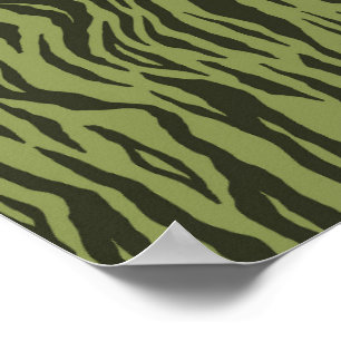 Moss Green Glamorous Tiger Stripes Animal Print