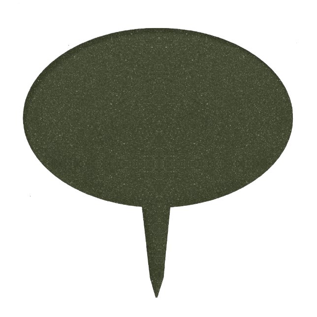 Moss Green Glitter Cake Pick Topper – Customizable (Front)
