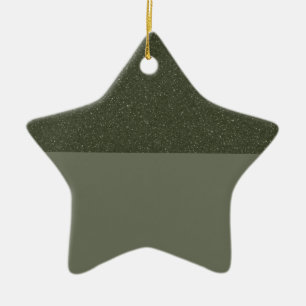 Moss Green Glitter Top Star Ornament – Customize
