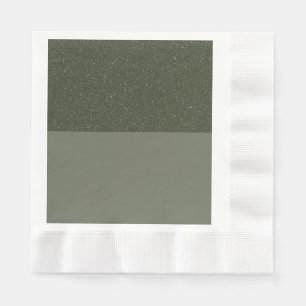 Moss Green Glitter Two-Tone Paper Napkin (Custom)