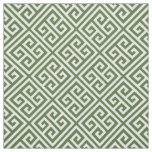 Moss Green Greek Key Fabric