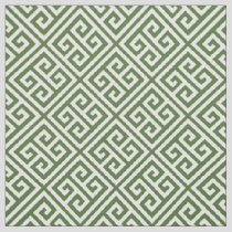 Moss Green Greek Key Fabric