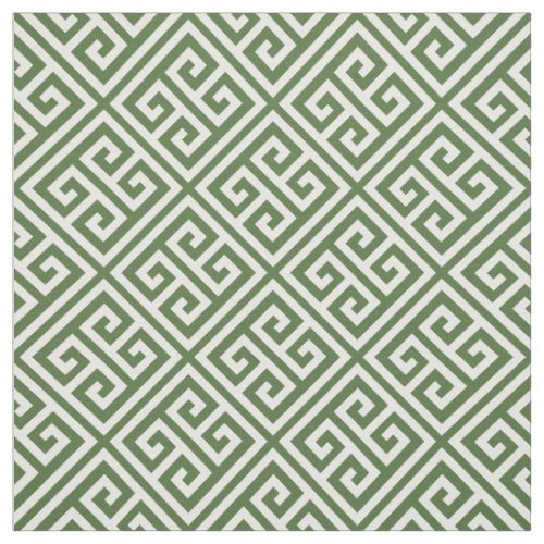 Moss Green Greek Key Fabric