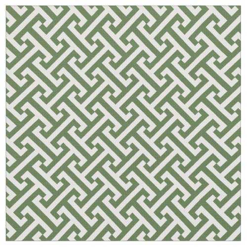 Moss Green Greek Key Pattern Fabric