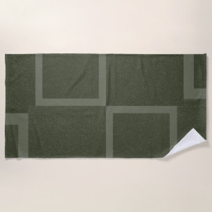 Moss Green Grid Block Custom Beach Towel