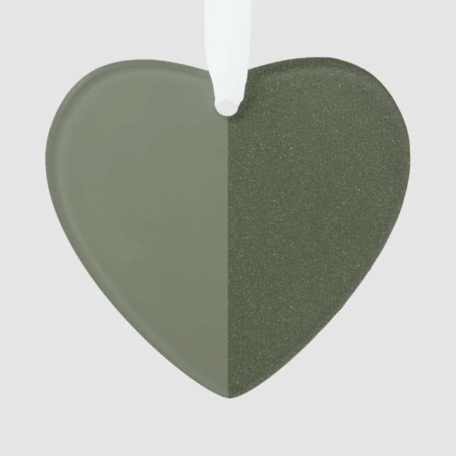 Moss Green Heart Ornament, Split Design - Custom Ornament (Front)