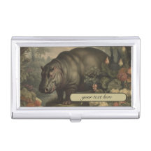 Moss Green Hippo & Wildflower Custom Monogram 