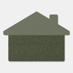 Moss Green House Yard Sign with Textured Base