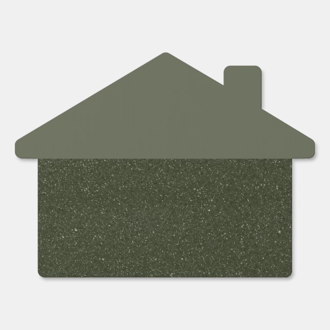 Moss Green House Yard Sign with Textured Base (Front)
