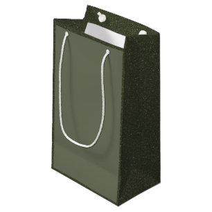 Moss Green Luxe Gift Bag with Textured Sides