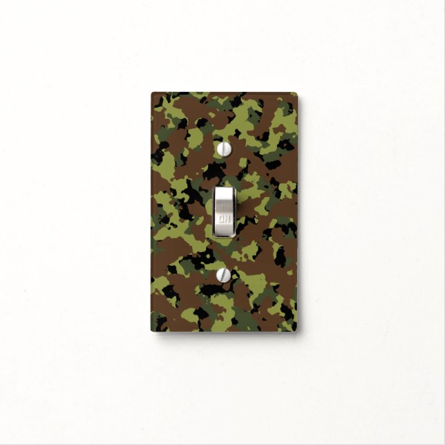 Moss Green Military Camo Light Switch Cover (In Situ)