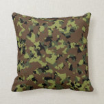 Moss Green Military Camo Throw Pillow