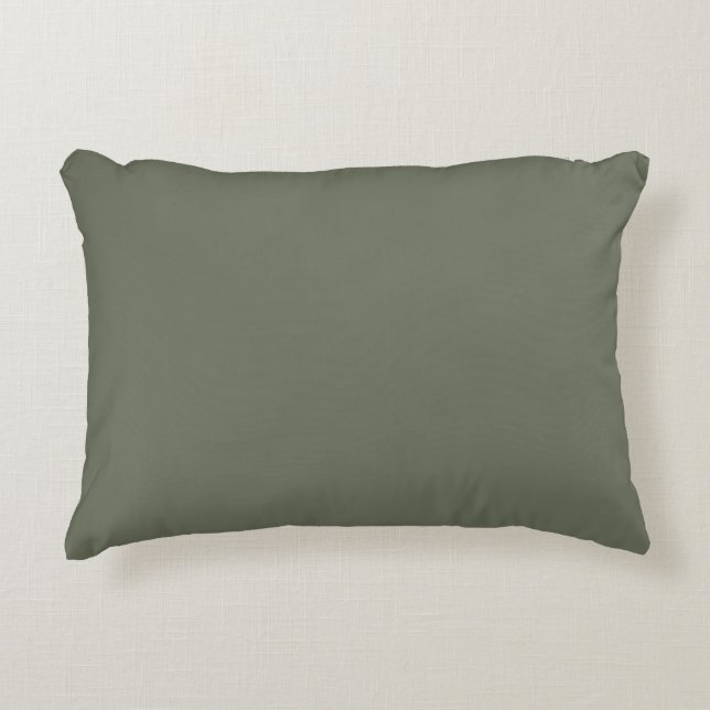 Moss Green Minimalist Accent Pillow – Customizable (Front)