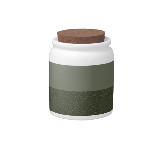 Moss Green Minimalist Candy Jar – Customizable (Front)