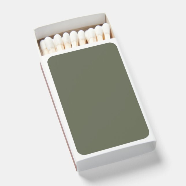Moss Green Minimalist Matchbox – Customizable Matchboxes (Front Open)