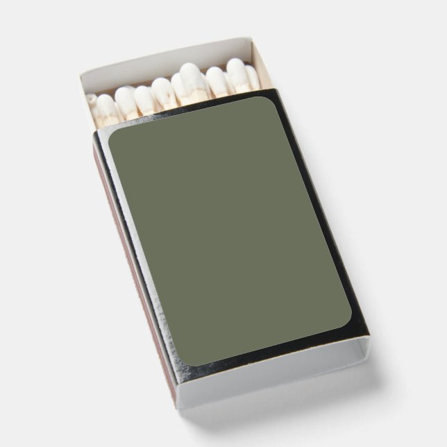 Moss Green Minimalist Matchbox – Customizable Matchboxes (Front Open)
