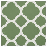 Moss Green Modern Quatrefoil Large Scale Fabric