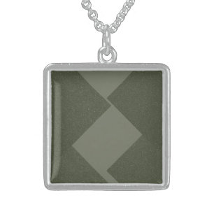 Moss Green Modern Square Necklace