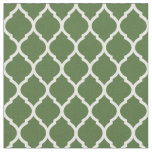 Moss Green Moroccan Quatrefoil Fabric