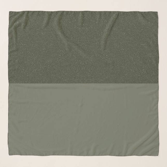Moss Green Noise & Plain Split Chiffon Scarf (Front)
