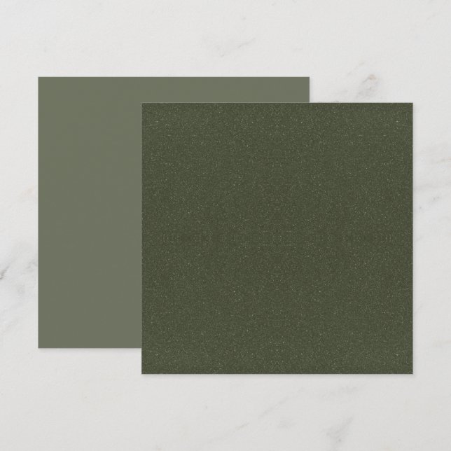 Moss Green Noise Texture Flat Card – Customizable (Front/Back)