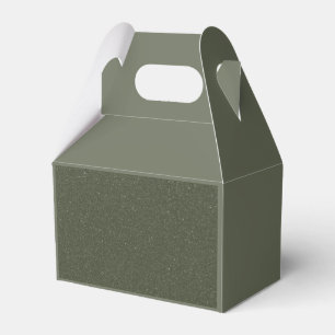 Moss Green Panel Favor Box with Textured Front