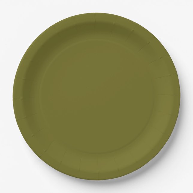 Moss Green Paper Plates (Front)