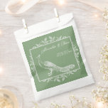 Moss Green Peacock Flourish Wedding Favor Bag<br><div class="desc">Pass out wedding favors for your guests with a set of Moss Green Peacock Flourish Wedding Favor Bag.  Bag design features an elegant peacock adorned with flourishes. Personalize with the groom and bride's names along with the wedding date. Additional wedding stationery available with this design as well.</div>