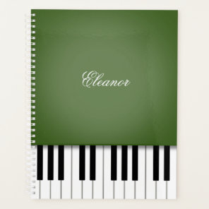 Moss Green Piano Music Keyboard Customized Planner