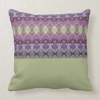 Moss Green Plum and Purple Throw Pillow