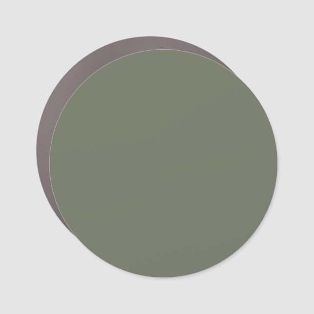 Moss Green Round Car Magnet (Front)