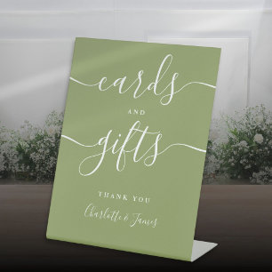Moss Green Signature Script Cards And Gifts Pedestal Sign
