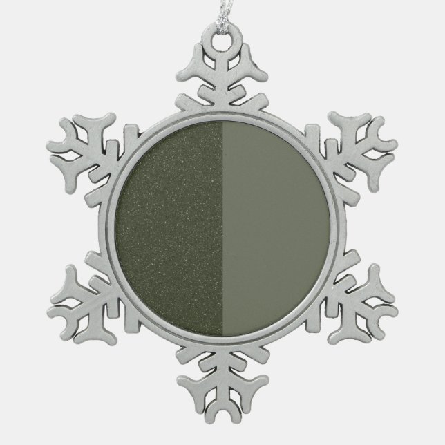 Moss Green Snowflake Ornament – Customizable (Front)