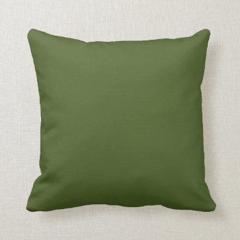 Moss Green Solid Color Background Throw Pillow by NhanNgo at Zazzle