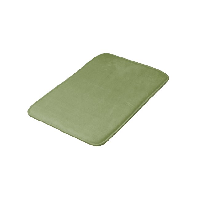 Moss Green Solid Color Bath Mat (Angled)