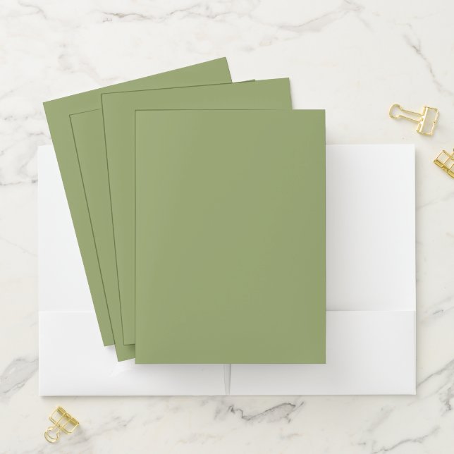 Moss Green Solid Color | Classic Pocket Folder (In Situ)