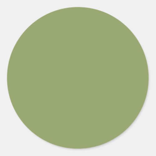 Moss Green Solid Color Classic Round Sticker